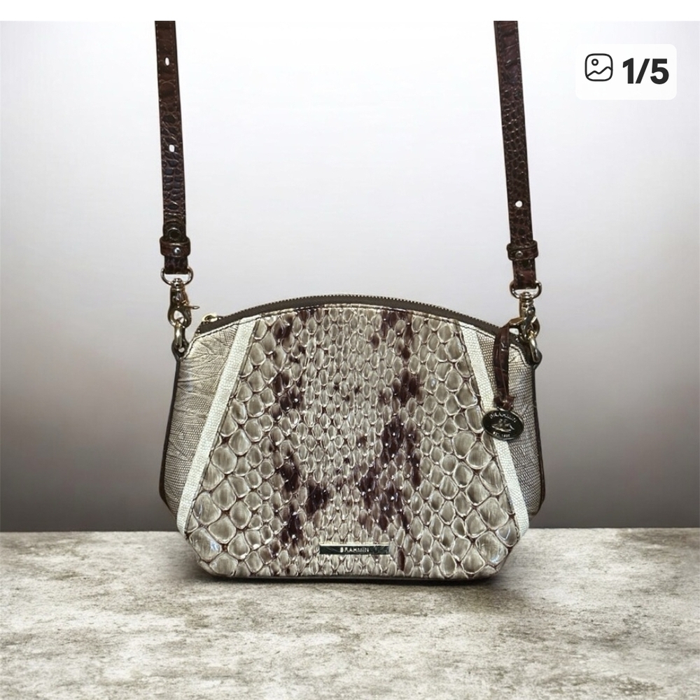 Braham Crossbody Bag in Cream and Brown